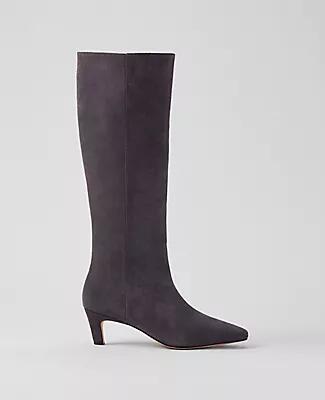 Ann Taylor Kitten Heel Suede Boot Cover