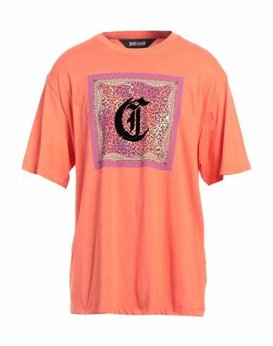 Just Cavalli Man T-shirt Coral Cotton Cover