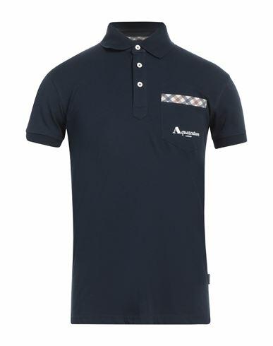 Aquascutum Man Polo shirt Midnight blue Cotton Cover