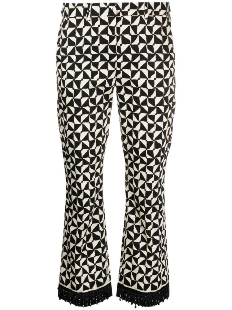 'S Max Mara geometric-pattern print cropped trousers - Black Cover