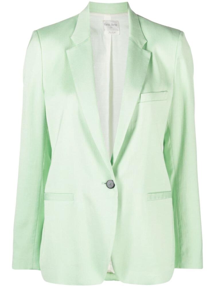 Forte Forte single-breasted satin blazer - Green Cover