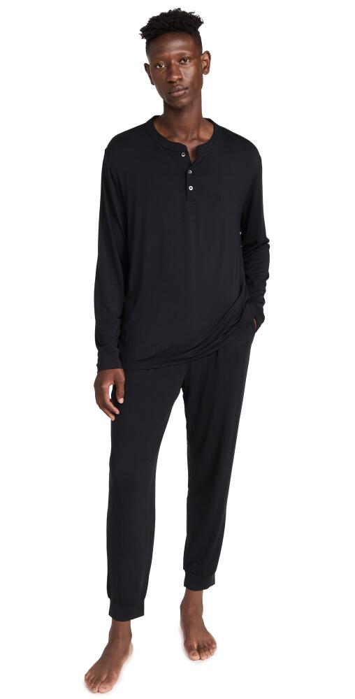 Eberjey Henry Modal Long PJ Set Black Cover