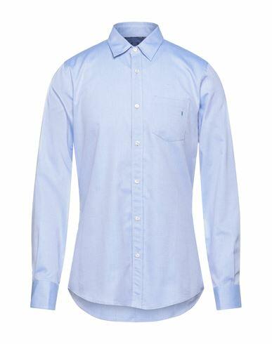 Trussardi Jeans Man Shirt Sky blue Size 15 ½ Cotton Cover