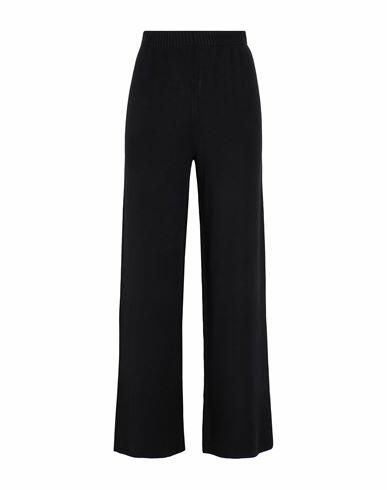 8 By Yoox Knit Wide Leg Pants Woman Pants Black Viscose, Polyester Cover