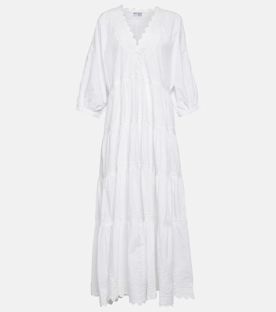 Juliet Dunn Embroidered cotton poplin maxi dress Cover