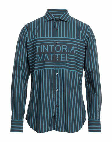 Tintoria Mattei 954 Man Shirt Navy blue Size 15 ½ Cotton Cover