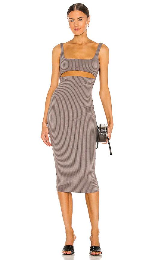 h:ours Dahlia Midi Dress in Grey Cover