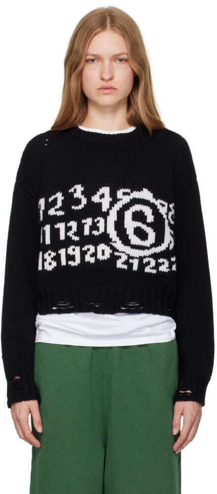 MM6 Maison Margiela Black Numeric Sweater Cover