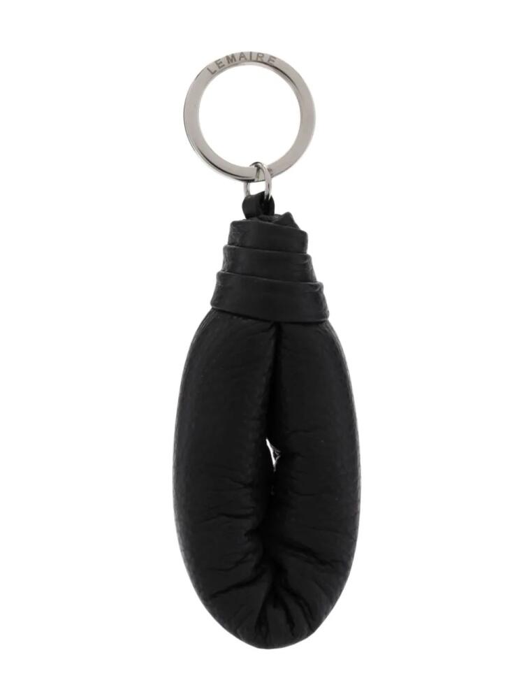 LEMAIRE logo-engraved leather keyring - Brown Cover