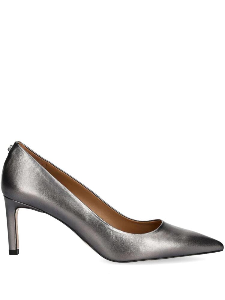 BOSS 70mm pointed-toe leather pumps - Grey Cover