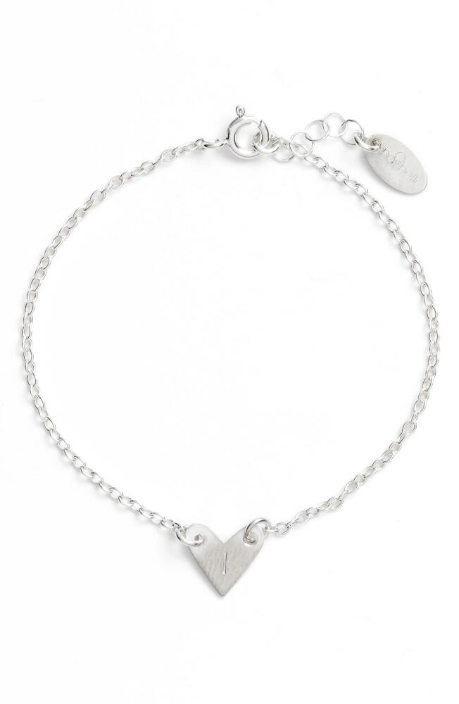 Nashelle Initial Heart Bracelet in Silver-I Cover