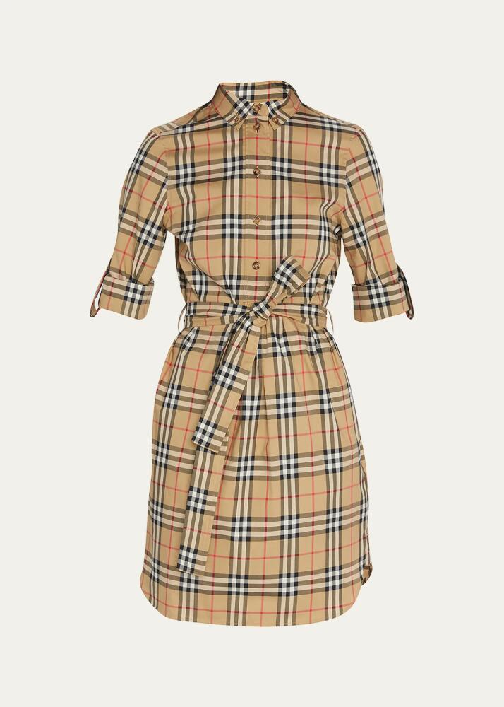 Burberry Giovanna Vintage-Checked Cotton Shirtdress Cover