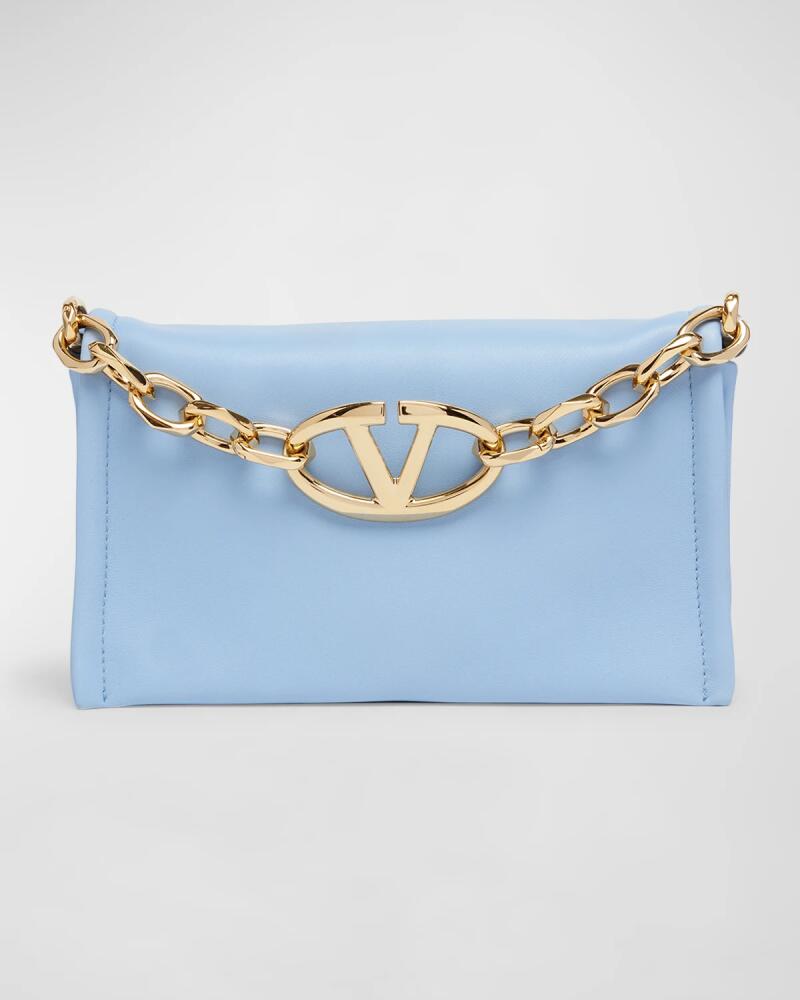 Valentino Garavani VLOGO Mini Flap Leather Clutch Bag Cover