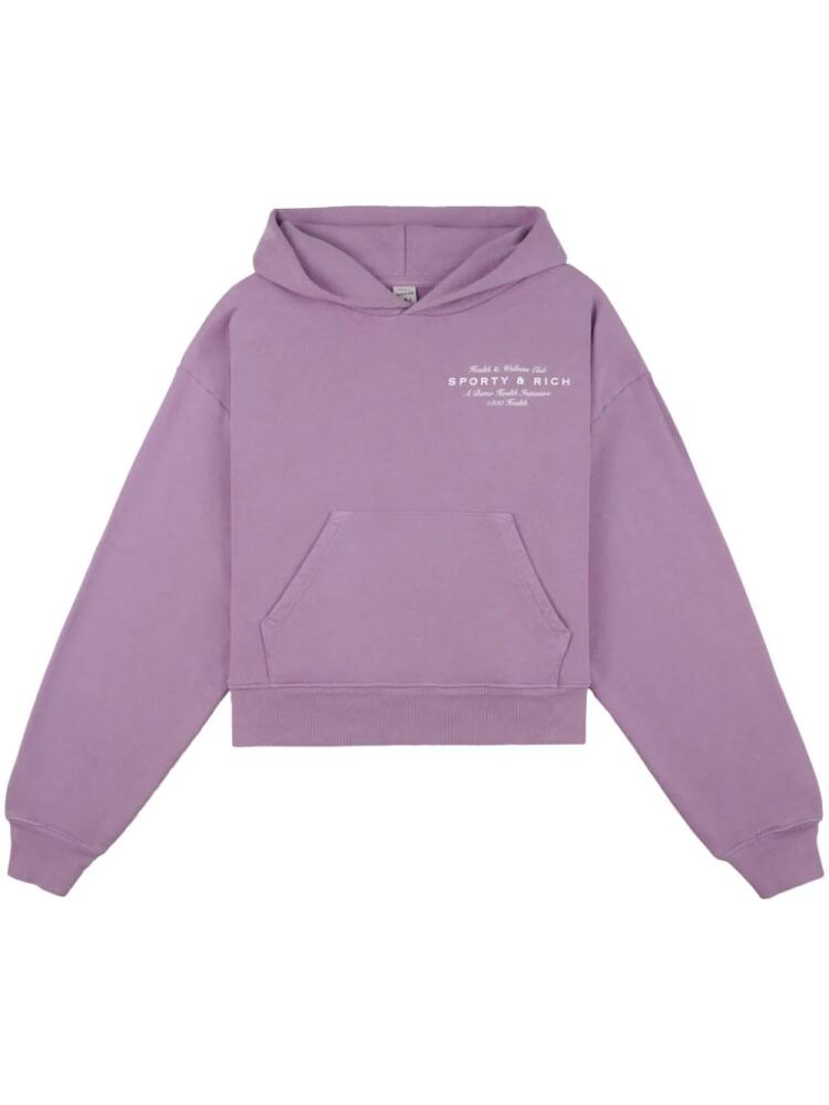 Sporty & Rich Health Initiative cotton hoodie - Purple Cover