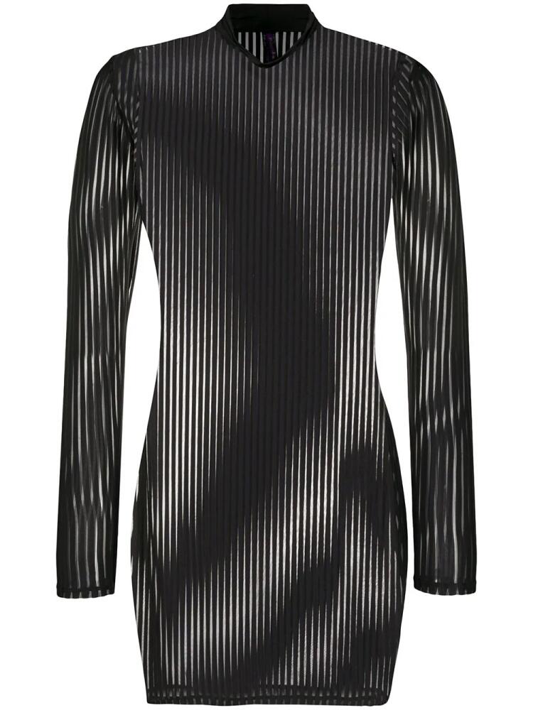 Maison Close striped sheer dress - Black Cover