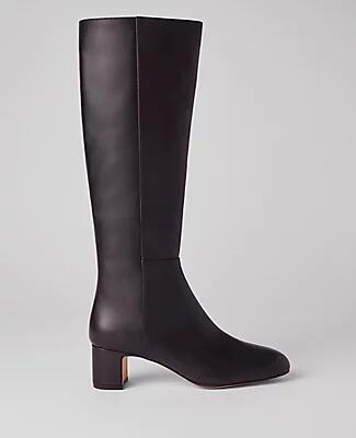 Ann Taylor Block Heel Leather Boot Cover