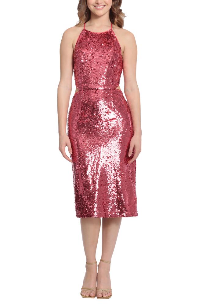 DONNA MORGAN FOR MAGGY Sequin Cutout Cocktail Dress in Dubarry Cover