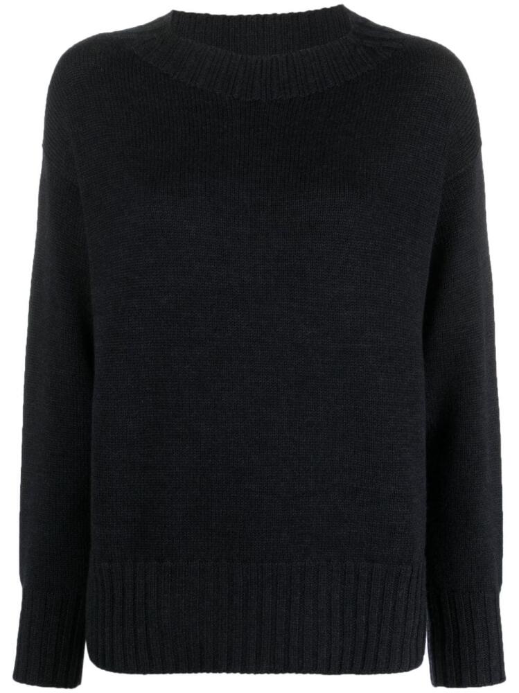 Drumohr ribbed-trim merino jumper - Grey Cover