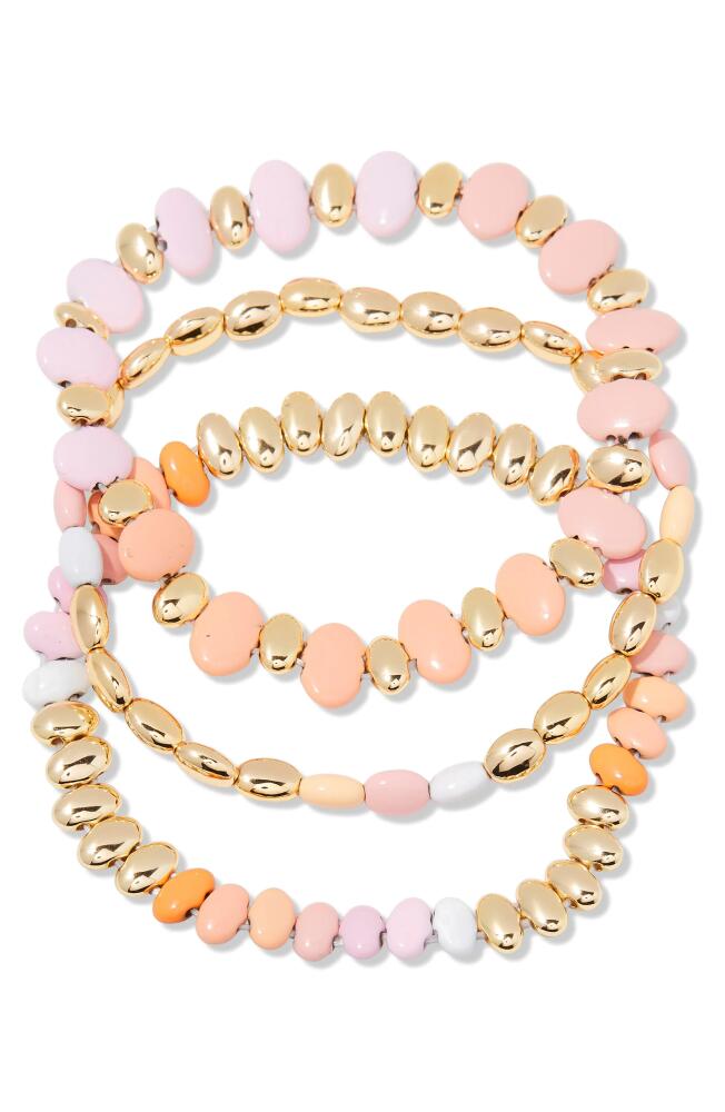 Brook and York Monterey Set of 3 Beaded Bracelets in Gold/Pink Cover