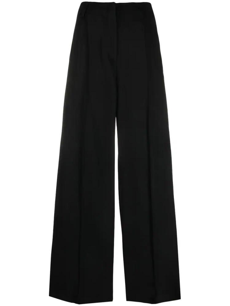 Acne Studios high-waisted wool-cotton palazzo pants - Black Cover