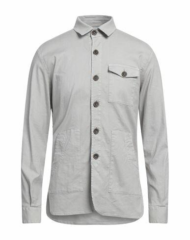 Manuel Ritz Man Shirt Light grey Linen, Cotton, Elastane Cover