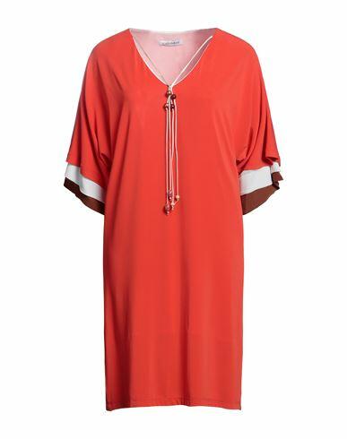 Cafènoir Woman Mini dress Tomato red Polyester, Elastane Cover