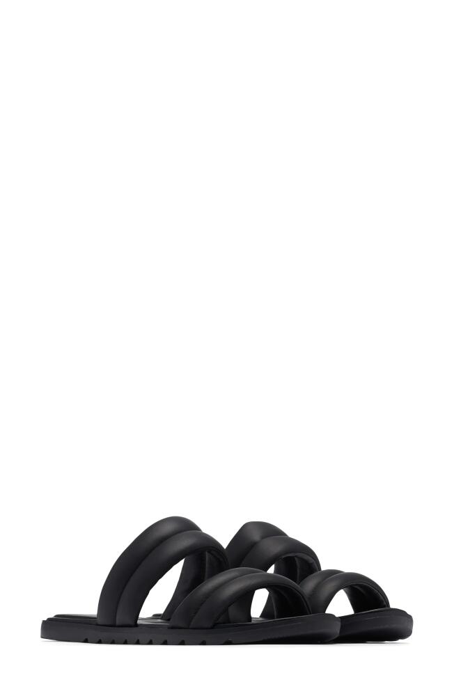 SOREL Ella II Puff Slide Sandal in Black/Sea Salt Cover