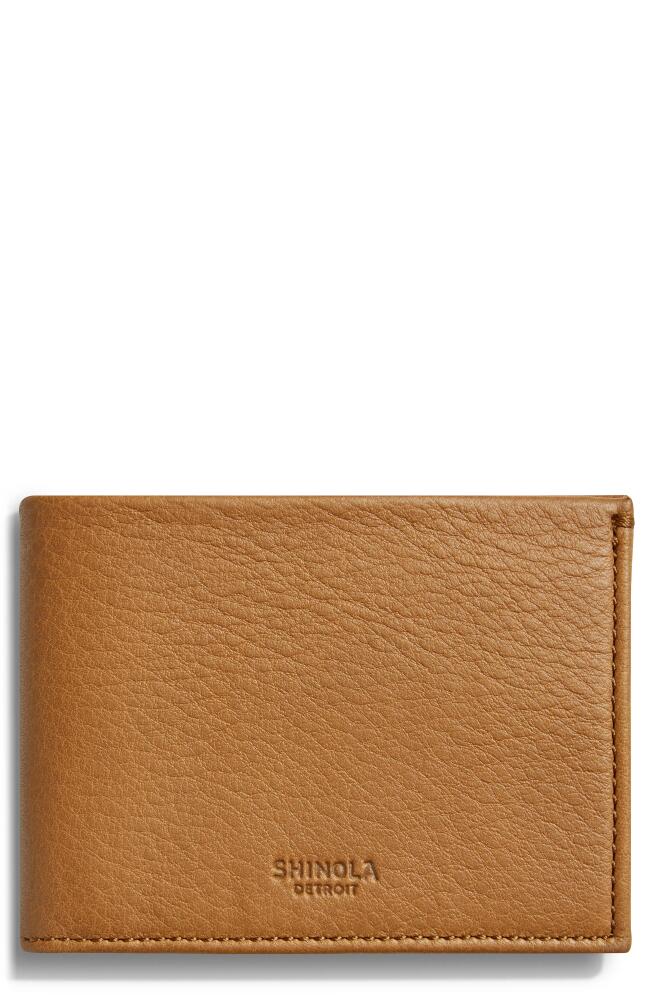 Shinola Slim Bifold Leather Wallet in Tan Cover