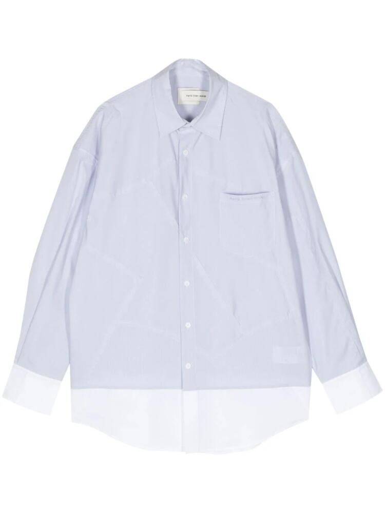 Feng Chen Wang logo-embroidered patchwork shirt - Blue Cover