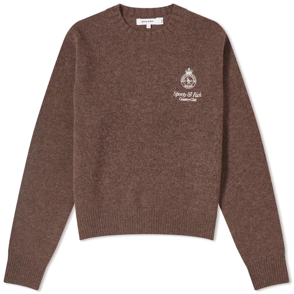 Sporty & Rich Women's Crown Cashmere Crew Jumper in Brown Cover