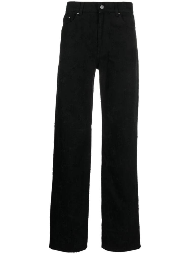 HELIOT EMIL frayed-stitch straight-leg jeans - Black Cover