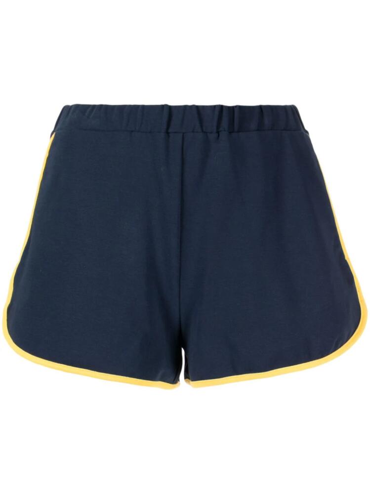 The Upside logo-patch organic cotton shorts - Blue Cover