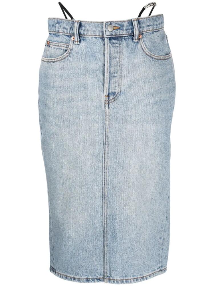 Alexander Wang thong-strap denim midi skirt - Blue Cover