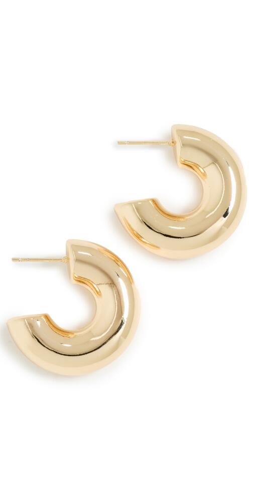 Argento Vivo Thick Hoop Earrings Gold Cover