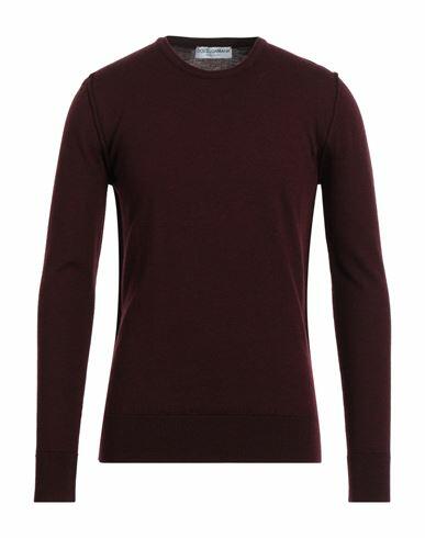 Dolce & gabbana Man Sweater Burgundy Virgin Wool Cover