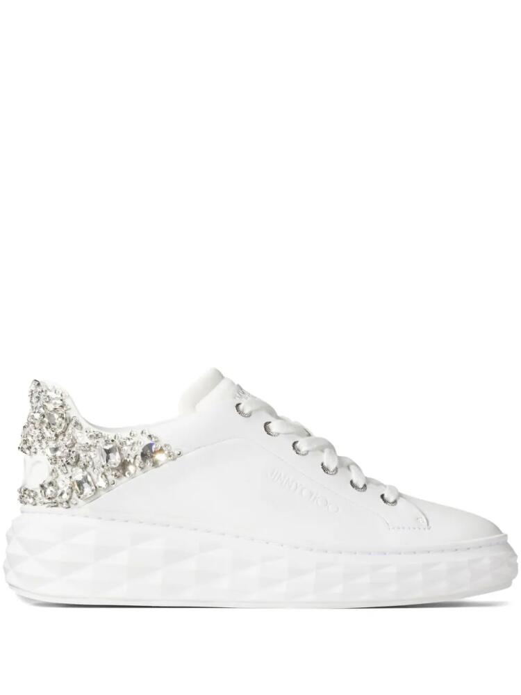 Jimmy Choo Diamond Maxi crystal-embellished sneakers - White Cover