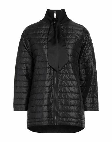 Kate By Laltramoda Woman Puffer Black Viscose, Polyamide, Polyester Cover