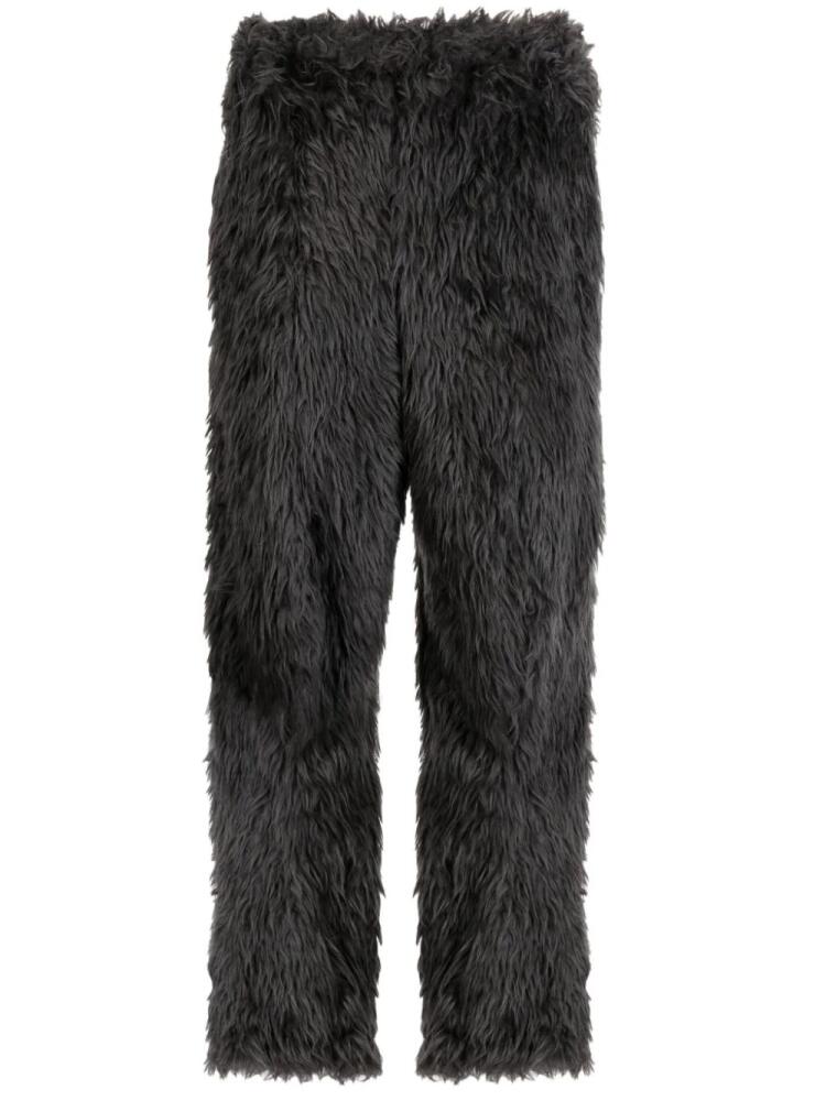 Doublet faux-fur slim-cut trousers - Black Cover