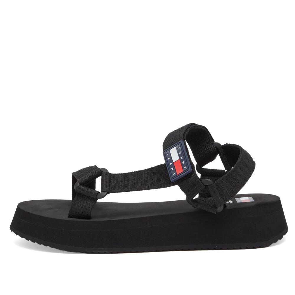 Tommy Jeans Women's Eva Sandal in Black Cover