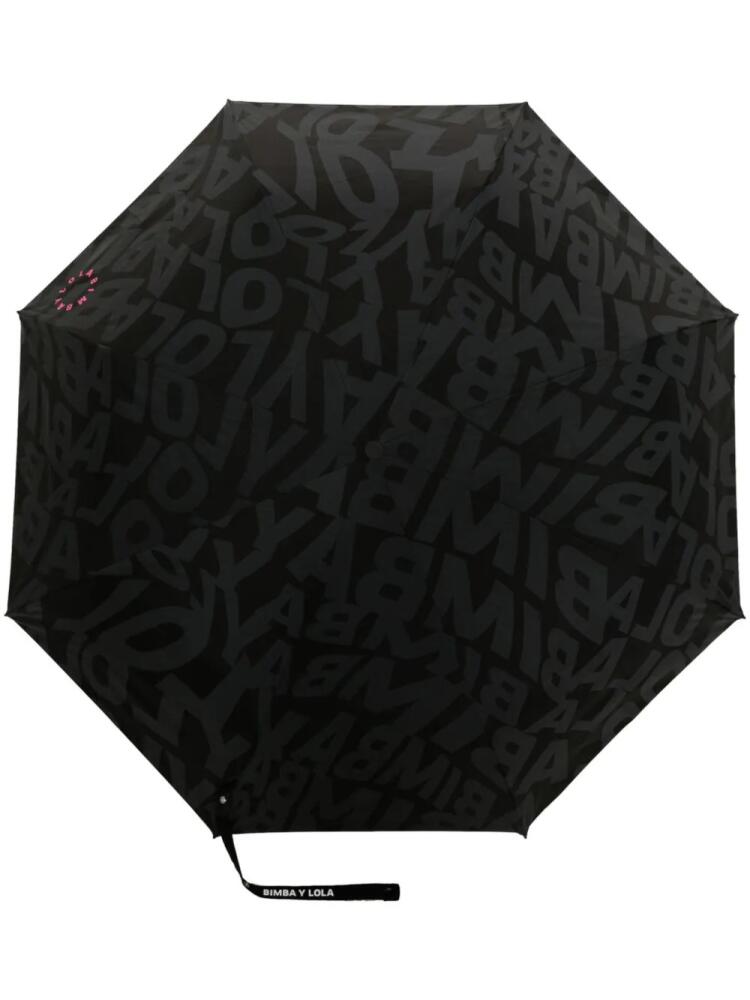 Bimba y Lola logo-print folded umbrella - Black Cover