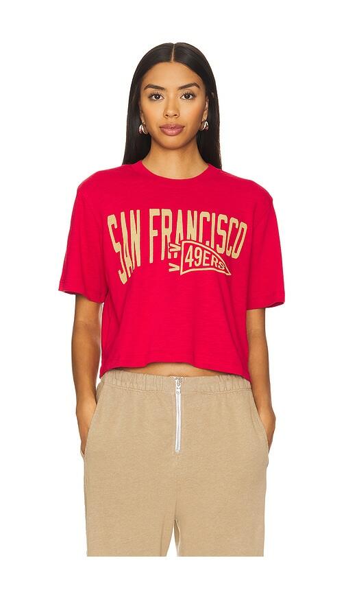 Junk Food 49ers Dual Threat Mock Neck Crop Tee in Red Cover