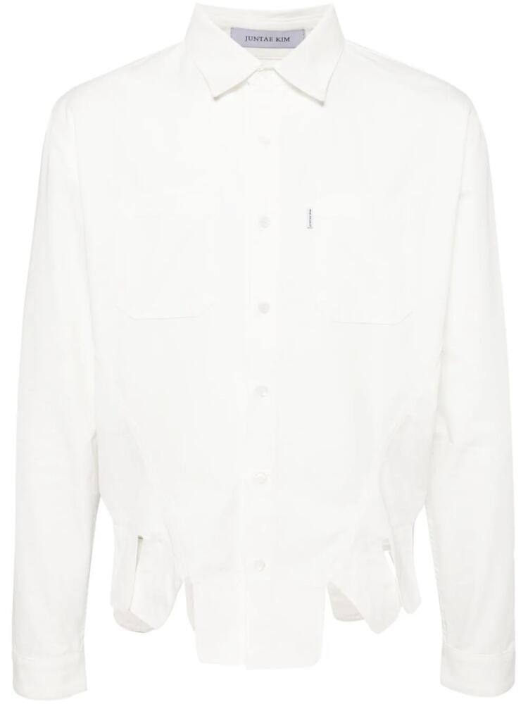 JUNTAE KIM square petal corset shirt - White Cover