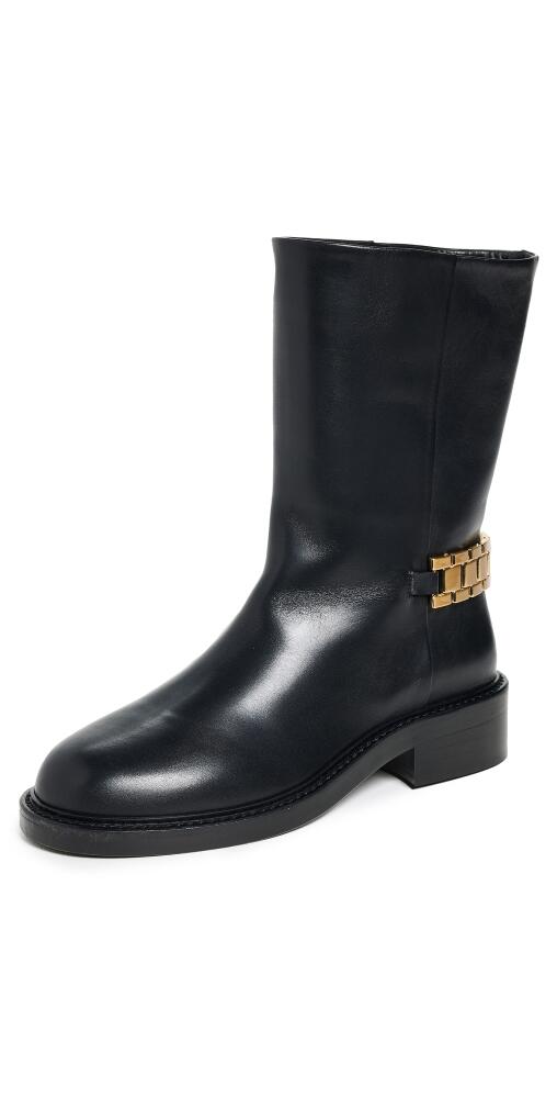 Victoria Beckham Watch Chain Mid Calf Boots Black Cover