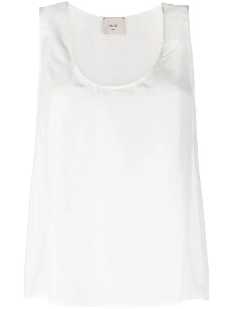 Alysi sleeveless silk tank top - White Cover