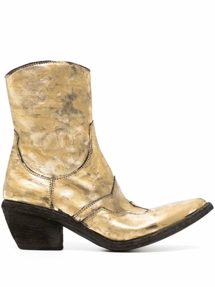 Madison.Maison laminated leather ankle boots - Gold Cover