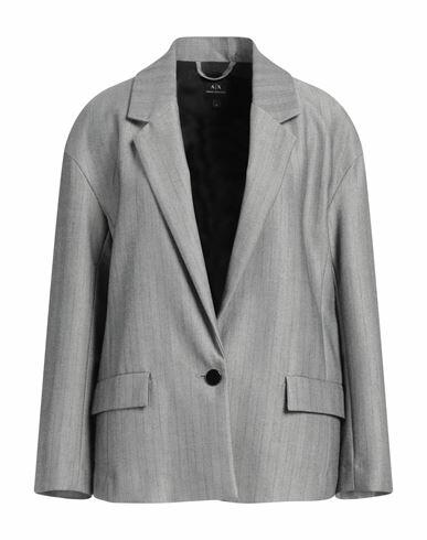 Armani Exchange Woman Blazer Grey Polyester, Viscose, Wool Cover