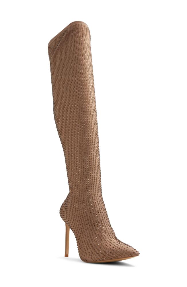 ALDO Nassia Embellished Pointed Toe Over the Knee Boot in Bronze Cover