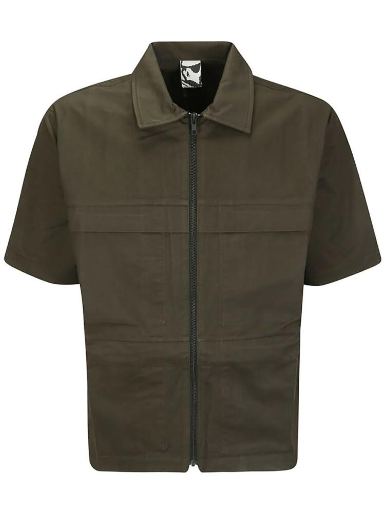 GR10K zipped cotton shirt - Green Cover