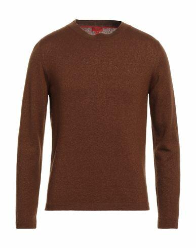 Isaia Man Sweater Brown Cashmere, Silk Cover