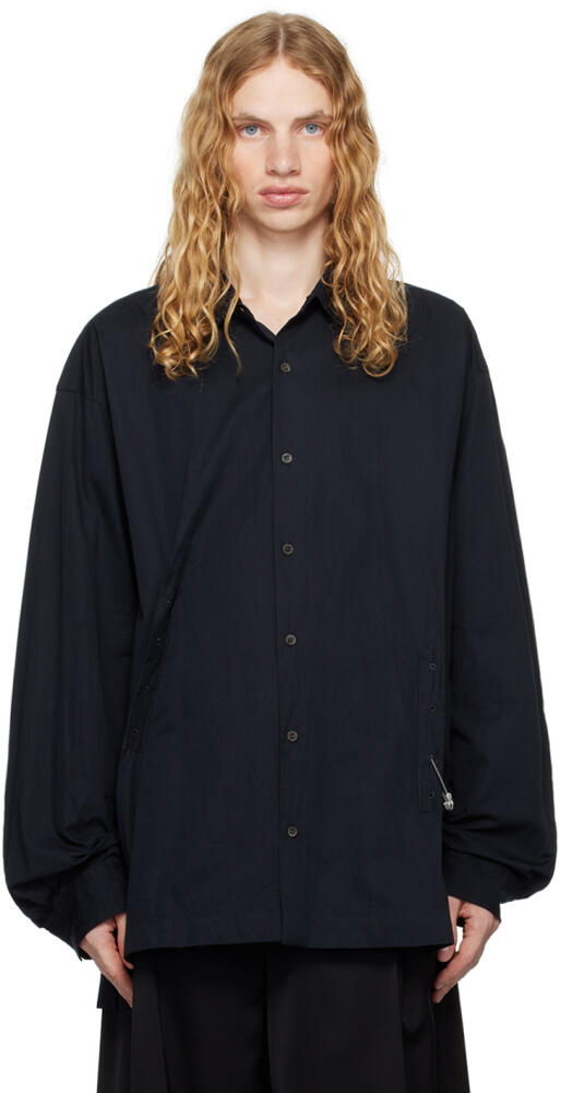 Dries Van Noten Navy Twill Shirt Cover